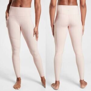 Athleta Powervita High Rise Inclination Moto Tights Orchid Pink Size Medium